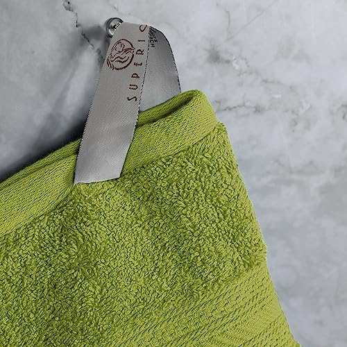 Superior 700 GSM Long Staple 100% Combed Cotton, Durable, Plush and Absorbent 6-Piece Single Ply Towel Set - Green Essence - color: Green Essence, size: 6-Piece Towel Set