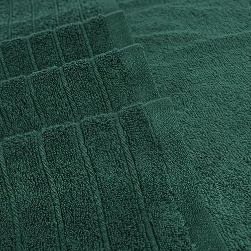 Tens Towels Pack of 8 Towels Set, 2 Extra Large Bath, 2 Hand, 4 Washcloths, 100% Cotton, Lighter Weight, Quicker to Dry, Super Absorbent, Perfect for Bathroom, Hunter Green - color: Hunter Green