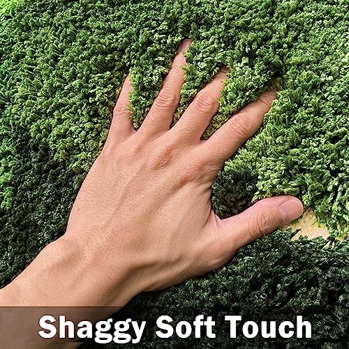 20x20 Inch Microfiber Toilet Moss Bath Mat, U Shaped Machine Washable Contour Bath Rugs for Toilet, Non Slip Extra Thick Soft Bath Rug Absorbent Water for Bathroom