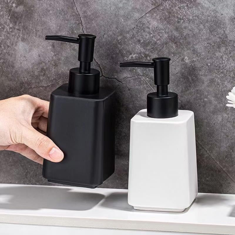 10OZ Matte Ceramic Soap Dispenser for Bathroom Liquid Hand Dish Pump Soap - color: Matte