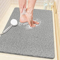 PVC Loofah Shower/Bathtub Mat Non-Slip, 24x16 inch, Soft Tub Mat with Drain, for Tub and Bathroom,Quick Drying,Grey - color: Grey, size: 24" x 16" (Rectangular)
