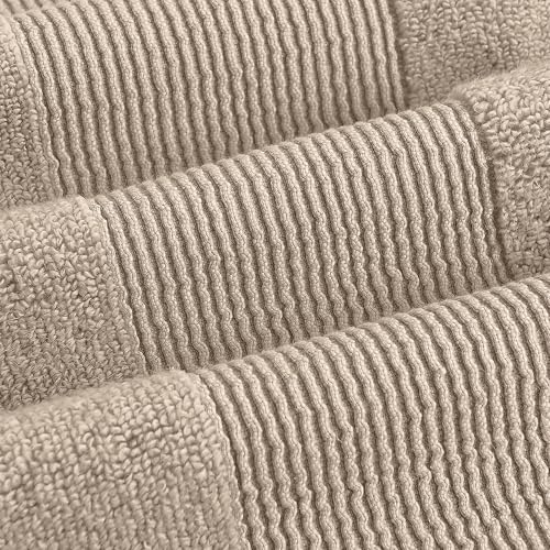 Modern Threads Air Cloud 6-Piece Towel Set - 100% Zero-Twist Cotton, 500 GSM, Quick Dry & Plush, Sand - color: Sand, size: 6 Pcs Towel Set