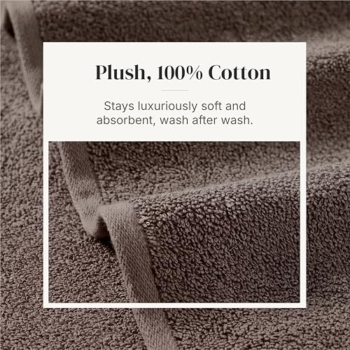 Modern Threads Pax 6-Piece Reversible Yarn Dyed Jacquard Towel Set - Bath Towels, Hand Towels, & Washcloths - Super Absorbent & Quick Dry - 100% Combed Cotton, Khaki - color: Brown, style: Wide Stripe