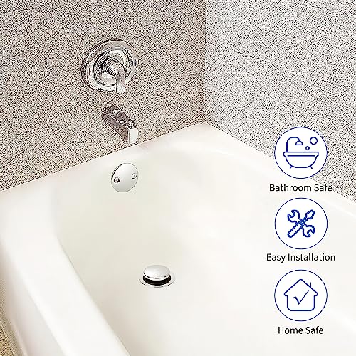 Chrome Bathtub Drain Tip-Toe Tub Trim Set with Two-Hole Overflow Faceplate Bathroom Tub Drains Replacement Conversion Tub Drain Kit Assembly with Universal Fine & Coarse Thread - color: Chrome