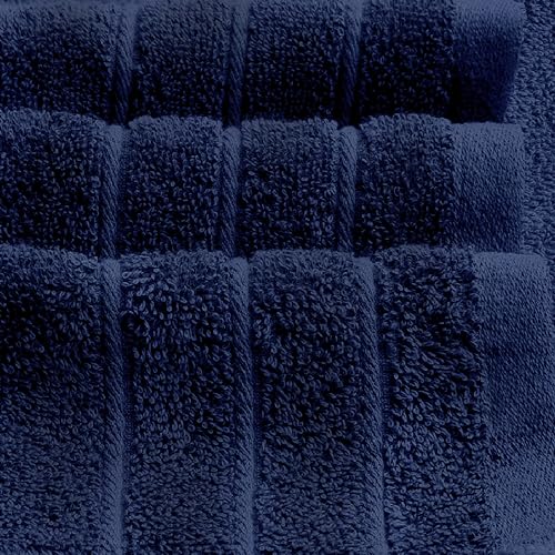 Tens Towels Pack of 8 Towels Set, 2 Extra Large Bath, 2 Hand, 4 Washcloths, 100% Cotton, Lighter Weight, Quicker to Dry, Super Absorbent, Perfect for Bathroom, Navy - color: Navy