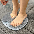 Shower Foot Scrubber Mat Back Washer Exfoliating Bath Wash Pad Wall Mounted Slip Suction Cups for Use in Cleaner Men and Women - color: Gray