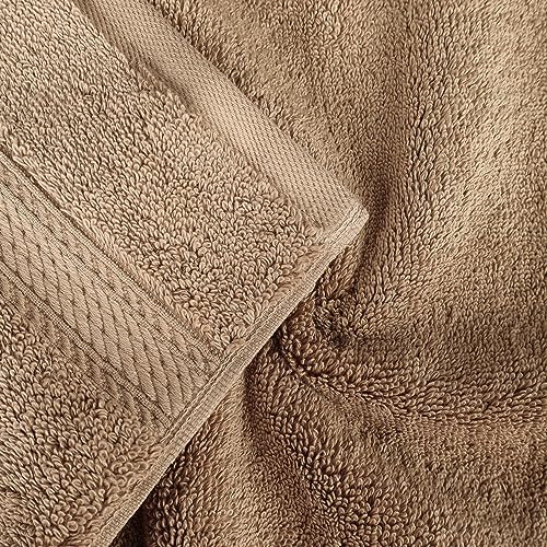 BNM Madeline Egyptian Cotton Heavyweight Towels, Ideal For Shower, Spa, Hotel, 800 GSM, Face/ Washcloths, Hand Towels, Bath Towels, Highly-Absorbent, Luxury Basics, 9 Piece Towel Set, Latte Brown - color: Latte, size: 9-Piece Towel Set