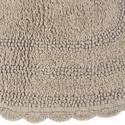 DII Crochet Collection Reversible Bath Mat, Small Oval, 17x24, Stone - color: Stone, size: 1'5" x 2' (Oval)