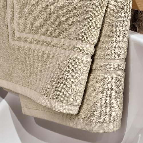 Tens Towels Pack of 2 Bath Mats 100% Cotton, 20 x 32 Inches, Super Absorbent, Hotel Quality Premium Floor Towels, Luxurious, Soft & Quick Dry, Not a Bathroom Rug, Beige - color: Beige