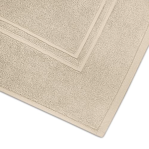 Tens Towels Pack of 2 Bath Mats 100% Cotton, 20 x 32 Inches, Super Absorbent, Hotel Quality Premium Floor Towels, Luxurious, Soft & Quick Dry, Not a Bathroom Rug, Beige - color: Beige