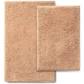 Chenille Bathroom Rugs Set 2 Piece, Absorbent Bath Rugs, Non-Slip Bath Mats, Machine Washable Rugs for Bathroom Floor, Tub and Shower, Beige (20 × 30 Plus 17 ×24 - Inch) - color: Beige