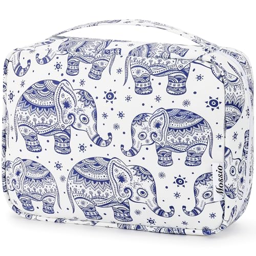 Mossio Hanging Toiletry Bag with Sturdy Hook - Large Portable Cosmetic Makeup Travel Organizer for Men & Women - color: Elephant B