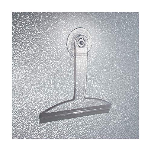 8" Clear Plastic Suction Squeegee Shower Window Cleaner | Suction Storage Hook