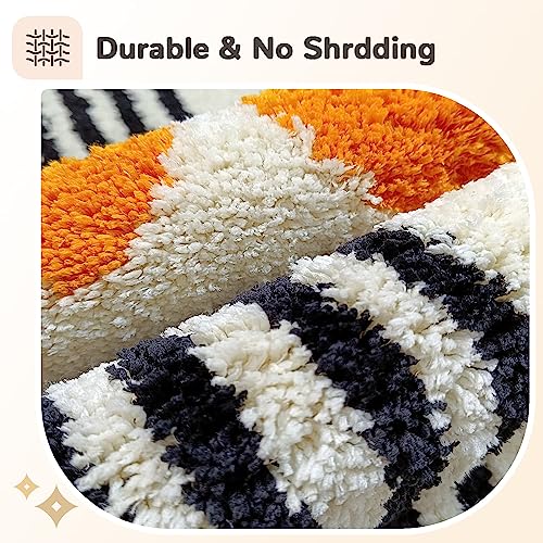 Boho Bathroom Rugs Cute Bohemian Bath Rug Non-Slip Microfiber Abstract Bath Mat for Bedroom Small Carpet Farmhouse Decor Soft Funny Beige Washable Rugs for Bathtub/Vanity/Toilet 16x24 inch - color: Beige, size: 1'4" x 2' (Rectangular)