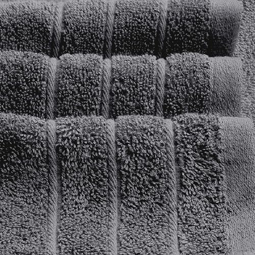 Tens Towels Pack of 8 Towels Set, 2 Extra Large Bath, 2 Hand, 4 Washcloths, 100% Cotton, Lighter Weight, Quicker to Dry, Super Absorbent, Perfect for Bathroom, Dark Grey - color: Dark Grey