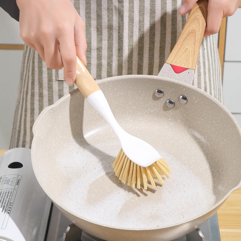 3 in 1 Dish Scrub Brush, Multipurpose Kitchen Cleaning Brush for Dishes, Pots, Pans, Sinks & Hard-to-reach areas - color: 3 in 1