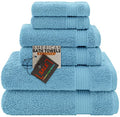 American Bath Towels 100% Cotton 6 Piece Turkish Towel Set, Ultra Soft Absorbent Bathroom Towels, 2 Bath Towel 2 Hand Towels 2 Washcloths, Baby Blue - color: Baby Blue, size: 6 Piece Towel Set XL