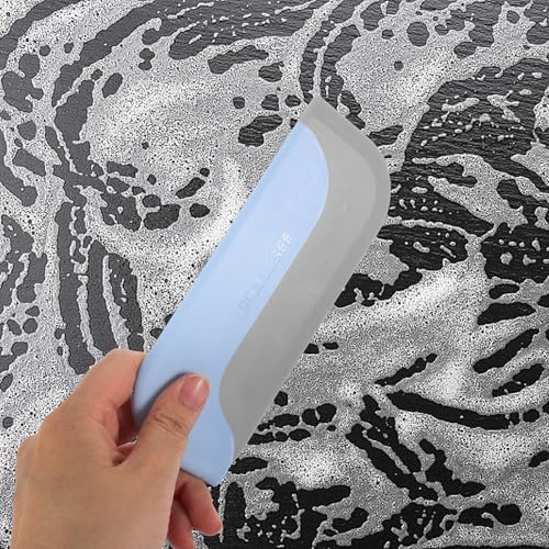HANABASS 2pcs Household Shower Screen Cleaner and Mirror Squeegee Set, Multi-Function Glass Door Wiper for Bathroom and Kitchen, Lightweight Blue and Yellow Plastic Squeegees for Indoor