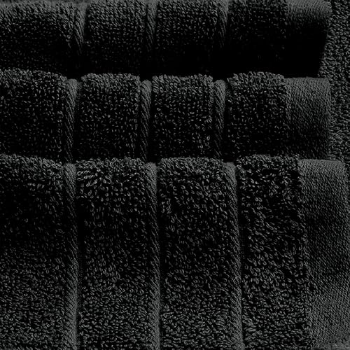 Tens Towels Pack of 4 Extra Large Bath Towels 30 x 60 Inches, 100% Cotton, Larger & Lighter Weight, Quicker to Dry, Super Soft and Absorbent, Perfect for Bathroom, Black - color: Black