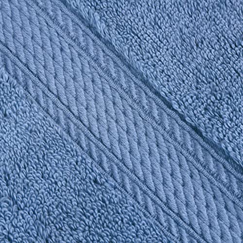 BNM Madeline Egyptian Cotton Heavyweight Towels, Ideal for Shower, Spa, Hotel, 800 GSM, Face/Washcloths, Hand Towels, Bath Towels, Highly-Absorbent, Luxury , 9 Piece Towel Set, Denim Blue - color: Denim Blue, size: 9-Piece Towel Set