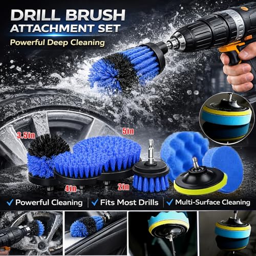 36Pcs Car Detailing Kit, Car Detailing Brush Set, Car Wash Cleaning Kit, Car Detailing Brushes, Professional Car Care Kit for Interior Exterior Wheels, Blue - color: Black