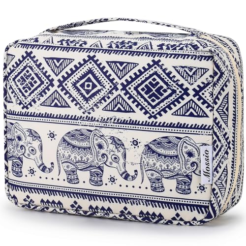 Mossio Hanging Toiletry Bag with Sturdy Hook - Large Portable Cosmetic Makeup Travel Organizer for Men & Women - color: Elephant A