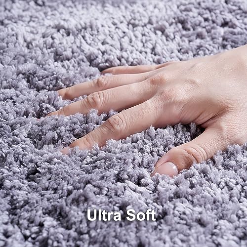 3 Pieces Luxury Bathroom Rug Set with U-Shaped Toilet Rug, Non-Slip Rubber Bottom, Thick Microfiber Fluffy Plush, Water absorption, Quick Dry, Ultra Soft, Bath Mats for Bathroom, Tub(Dark Grey) - color: Grey