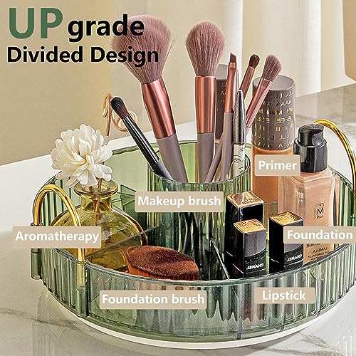 Asayuee 360 Rotating Makeup Organizer,3 Tier Large Capacity Make Up Organizers and Storage,Skincare Perfume Vanity Organizers,Bathroom Cosmetics Storage Organizer Countertop (Green) - color: Green, size: New-3 Tier