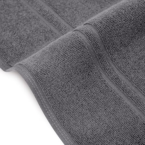 Tens Towels Pack of 2 Bath Mats 100% Cotton, 20 x 32 Inches, Super Absorbent, Hotel Quality Premium Floor Towels, Luxurious, Soft & Quick Dry, Not a Bathroom Rug, Dark Grey - color: Dark Grey