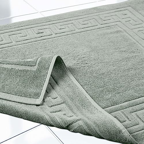 Superior Heavyweight Cotton Bath Mats, Bath Rugs For Bathroom Accessories, Washable Rug For Shower, Bath, Toilet, Modern Decor, No Backing, Luxury Hotel And Spa Quality, Set of 2, 22" x 35", Sage - color: Sage, size: 22" x 35" (Set of 2)