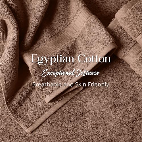 SUPERIOR Egyptian Cotton Plush & Absorbent, Bath Towel Set of 2, Chocolate | Quick Dry, Soft Luxury Towel Set, Bath Essentials for Bathroom, Guest Bath, Spa, 2 Piece Bath, Madeline Towels - color: Chocolate, size: ﻿Bath Towel 2-Pack