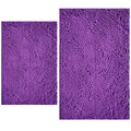 Bathroom Rugs Sets 2 Piece, Extra Soft Chenille Bath Mat Ultra Absorbent Bathroom Rug, Bathroom Mat with Sturdy PVC Non-Slip Bottom, Machine Washable Bath Rugs (20x32 Inch + 16x24 Inch, Purple) - color: Purple, size: 16" x 24" + 20" x 32" (Rectangular)