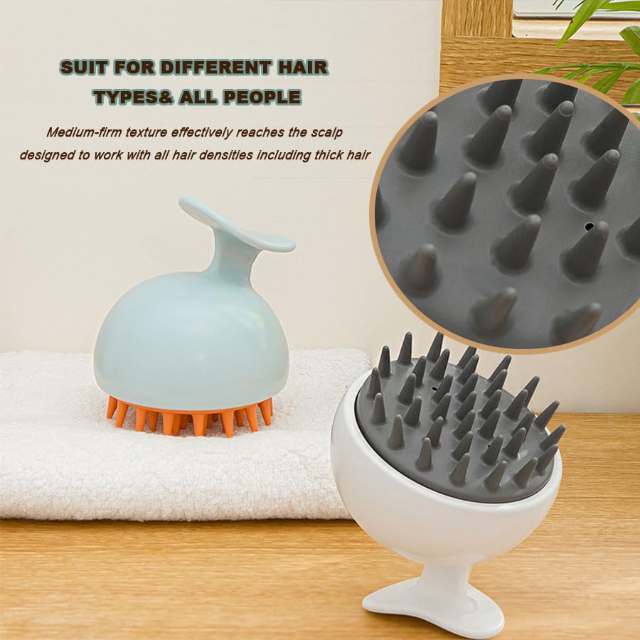 2 Pack Scalp Massager, Hair Scalp Massager Shampoo Brush, Scalp Scrubber Soft Silicone Bristles to Remove Dandruff, Ease for All Hair Types - for Women, Men, Wet & Dry Hair