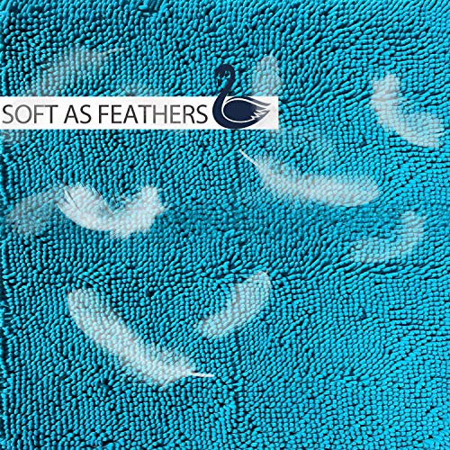 RUN HELIX Teal Bathroom Rug Set - 4 Piece with Toilet Lid Cover, Non Slip Mats, Extra Soft Chenille, Absorbent Shaggy, Perfect Plush U-Shaped Toilet Rug - color: Teal Blue, size: 1'8" x 2'8" (Square + oval + U-shape)