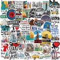 50 Pcs New York Stickers Set New York City Travel Stickers Vinyl Waterproof Stickers for Water Bottles Laptops Bike Car Motorcycle Skateboard - style: New York