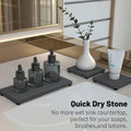 3PCS Stone Drying Tray, Stone Soap Tray, Water Absorbing Stones Trays for Sink, Fast Dry Diatomite Stones Sink Mat, Used for Hand Soap,Sponge,Toothbrush Holder in Bathroom Counter and Kitchen Sinks - color: 3pcs Dark Gray 5stripes