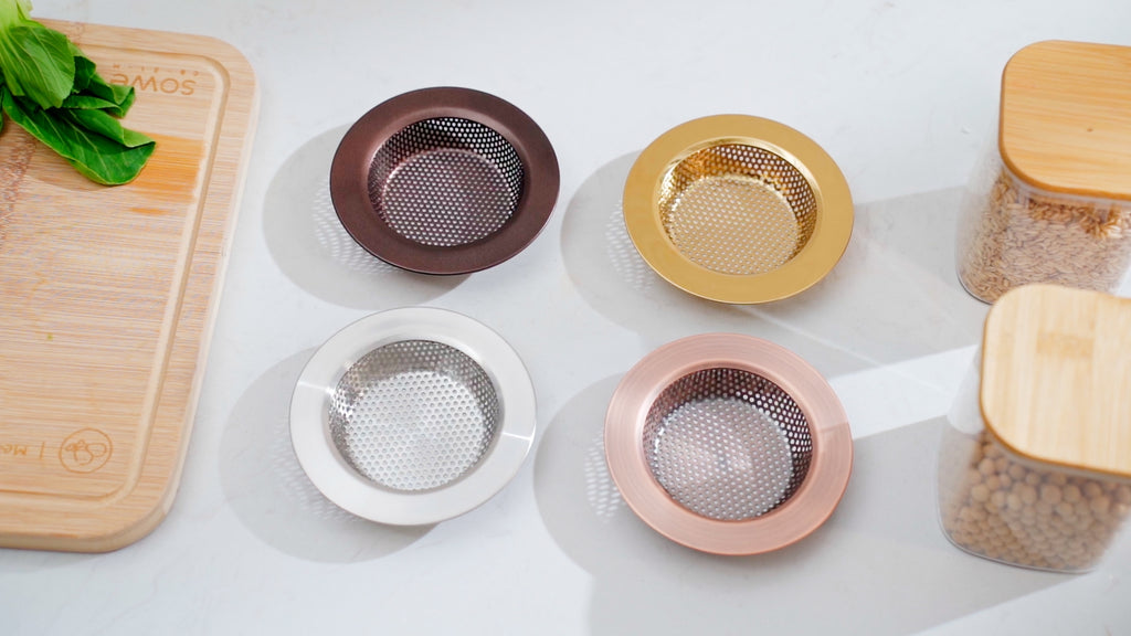 Retisee 2 Pcs Sink Strainer Stainless Steel Kitchen Sink Drain Strainer Basket Cover Mesh Hair Food Catcher, Large Wide Rim of 4.4 Diameter(Rose Gold) - color: Rose Gold